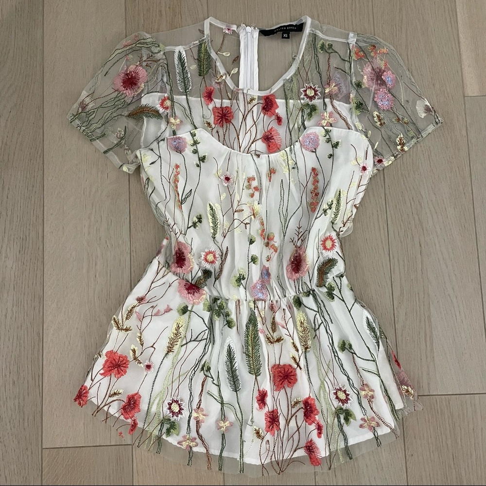 Walter Baker: Floral Mesh Blouse